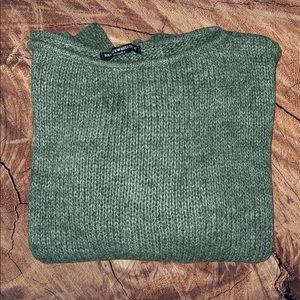 Brandy Melville Grey Woven Knit Fall Winter Oversized Sweater